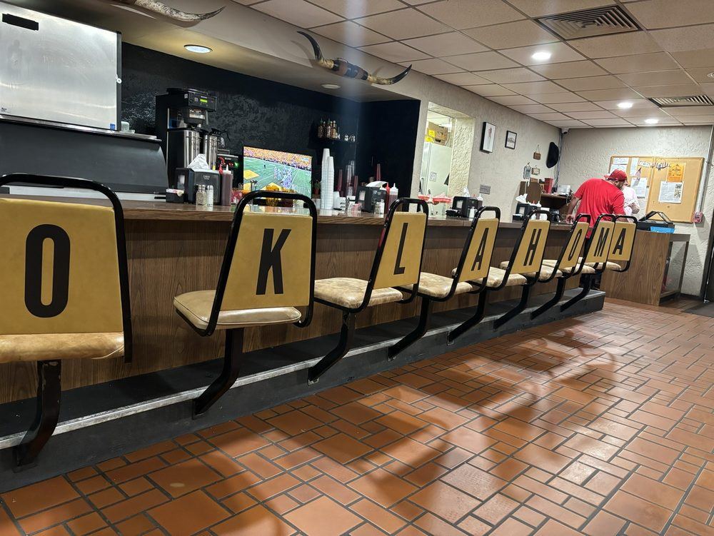 Counter stools spelling OKLAHOMA